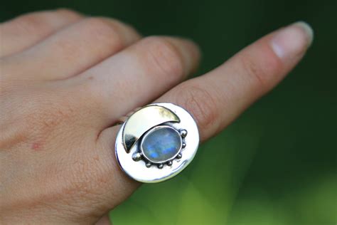 Celestial magic moonstone ring